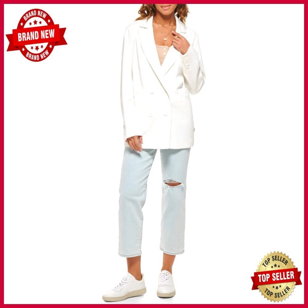 Wool Blend Double Breasted Blazer with Spread Collar, Regular Fit